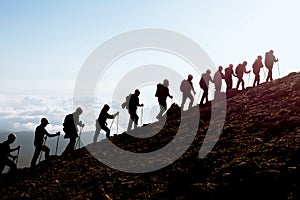 mountain climbing activity and compatible team