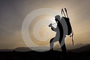 Mountaineering guide silhouette