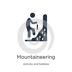Mountaineering icon vector. Trendy flat mountaineering icon from activities collection isolated on white background. Vector