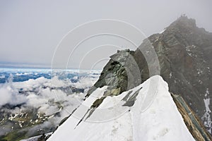 Mountaineering route towards Grossglockner summit