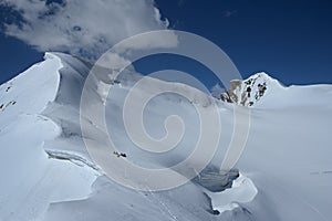 Mountaineering team near grand snow carnice