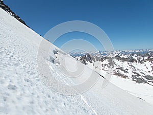 Mountaineering to the top of weisseespitze from kaunertal photo
