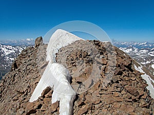 Mountaineering to the top of weisseespitze from kaunertal photo