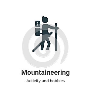 Mountaineering vector icon on white background. Flat vector mountaineering icon symbol sign from modern activities collection for