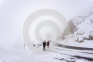 Mountaineers are climbing the Honaz Mount