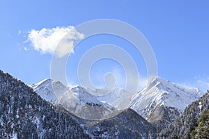 Mountainous alps landscape