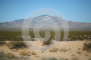 Mountainous desert landscape photo