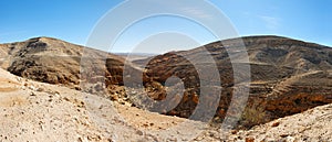 Mountainous desert landscape near the Dead Sea photo