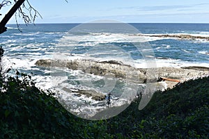 Mountainous Landscape with the beautiful beach at Tsitsikamma National Park in South Africa