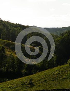 The mountainous landscape of Kashubia. Wiezyca Poland