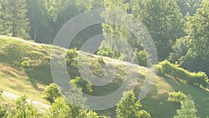 The mountainous landscape of Kashubia. Wiezyca Poland