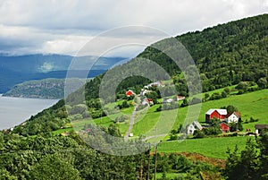 Mountainous landscape of northern Norway photo