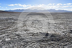 The mountainous landscape of the plateau of Bark near the Central point of the Mandala of Kailas at an altitude of over 4000 meter