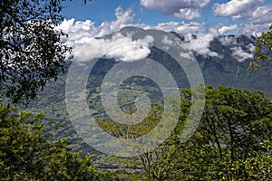 Mountainous landscape of southwest Antioquia - Mountains, blue sky and trees photo
