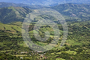 Mountainous landscape of southwest Antioquia - Mountains, blue sky and trees photo