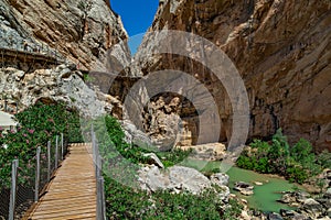 Mountainous nature landscape from `El Caminito del Rey`