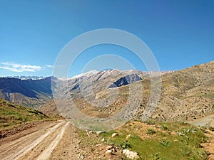 A mountainous road landscape of Zagros mountains , western Iran