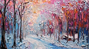 Mountainous Splendor PaletteKnife Art