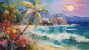 Mountainous Splendor PaletteKnife Art photo