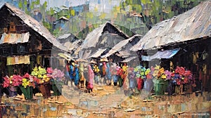 Mountainous Splendor PaletteKnife Art