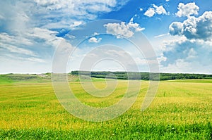 Mountainous terrain and the blue sky