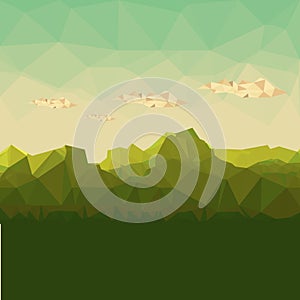 Mountainous terrain, polygonal background