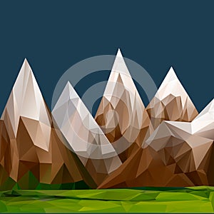 Mountainous terrain, polygonal background photo