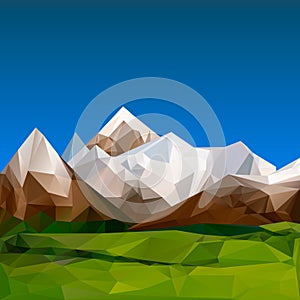Mountainous terrain, polygonal background photo