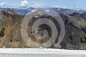 Mountains above Lowell glacier in Kluane National Park, Yukon, Canada