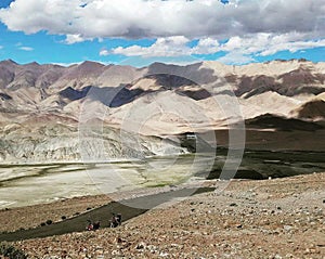 Mountains.Aerial view of dry mountain