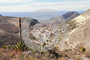 Mountains and Aerial view of Real de catorce, san luis potosi, mexico II