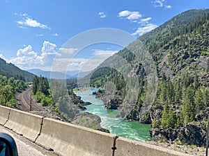 The mountains along the Kootenai River near Libby, MT