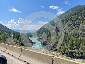 The mountains along the Kootenay River near Libby, MT