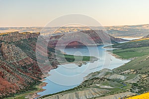 Mountains along the shores of the Flaming Gorge Reservoir