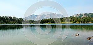 Mountains and alpine lake