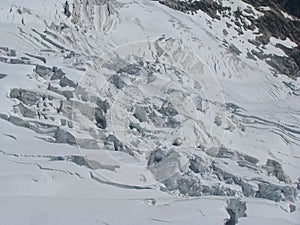 Mountains alps galcier crevasses Monte Bianco photo