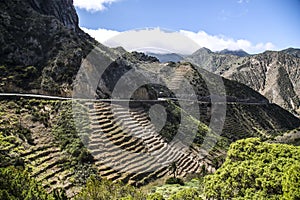 The mountains of the area around Vallehermoso on La Gomera, Spain