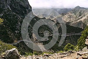 The mountains of the area around Vallehermoso on La Gomera, Spain photo