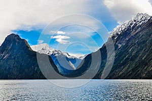 Mountains around the Milford Sound, New Zealand