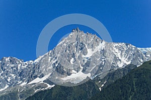 Mountains around Montblanc massiv on TMB route in Alps