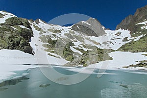 Mountains around Montblanc massiv on TMB route in Alps