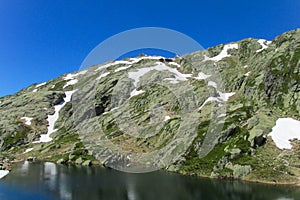 Mountains around Montblanc massiv on TMB route in Alps