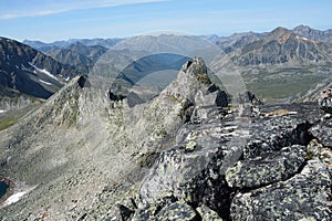 Mountains Barguzinsky Ridge in Lake Baikal