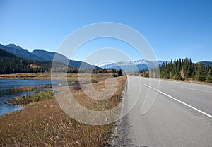 Highway through Jasper National Park photo