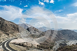 Mountains with blue sky in Saudi Arabia