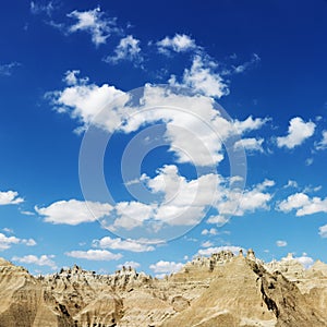 Mountains and Blue Sky in the South Dakota Badland