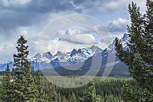 Mountains of Bow Valley Banff National Park Alberta Canada photo