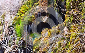 Mountains brook with waterfall