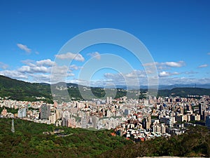 Mountains and buildings