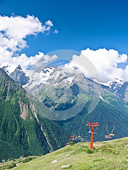 Mountains and chairlifts